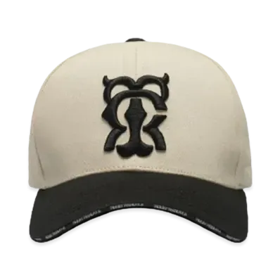T.C.R MONOGRAM LOGO 6PANEL TRUCKER CAP "BEIGE/BLACK"
