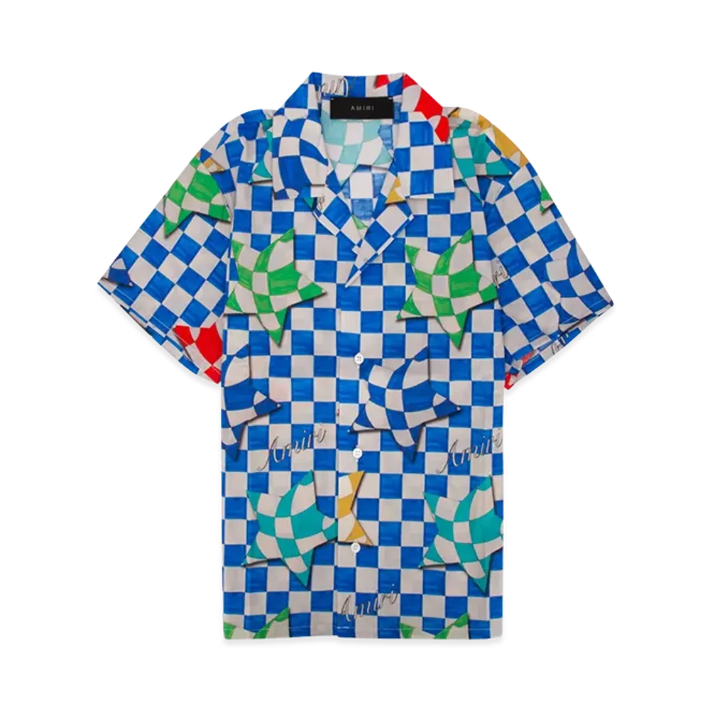 AMIRI Kids Short Sleeve Shirt "Blue"
