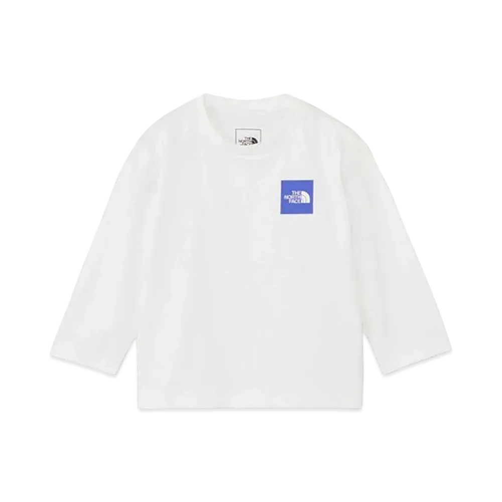 The North Face Baby Long Sleeve Small Square Logo Tee "White3"