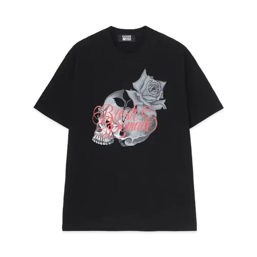 WILDSIDE Yohji Yamamoto x BROSH T-shirt (Skull Rose) "Black"