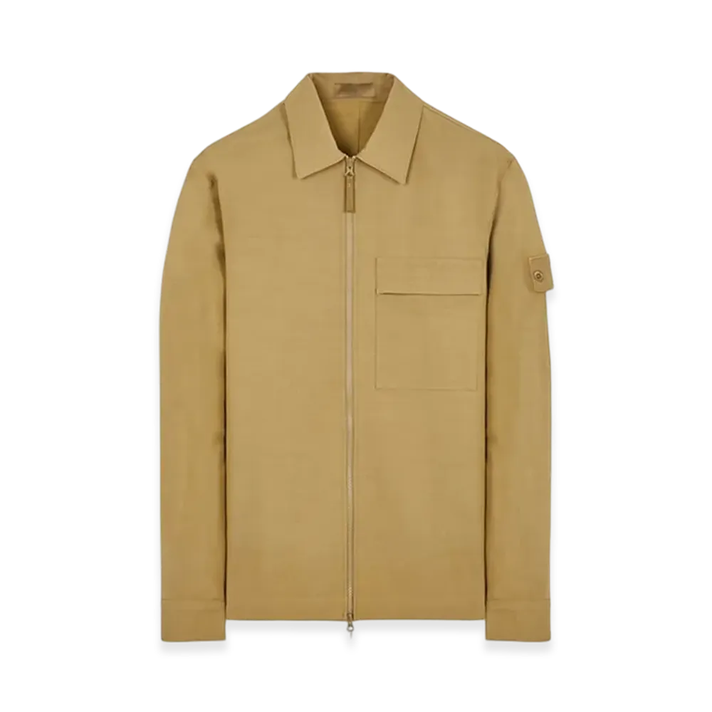 Stone Island 115F2 Ghost Piece Gabardine Doppio Overshirt - 23FW "Dark Beige"