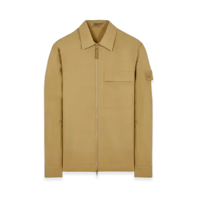 Stone Island 115F2 Ghost Piece Gabardine Doppio Overshirt - 23FW "Dark Beige"