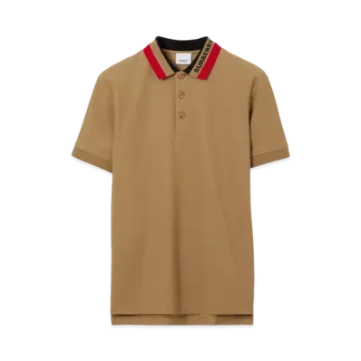 Burberry Men's Logo Detail Polo Shirt "Camel"