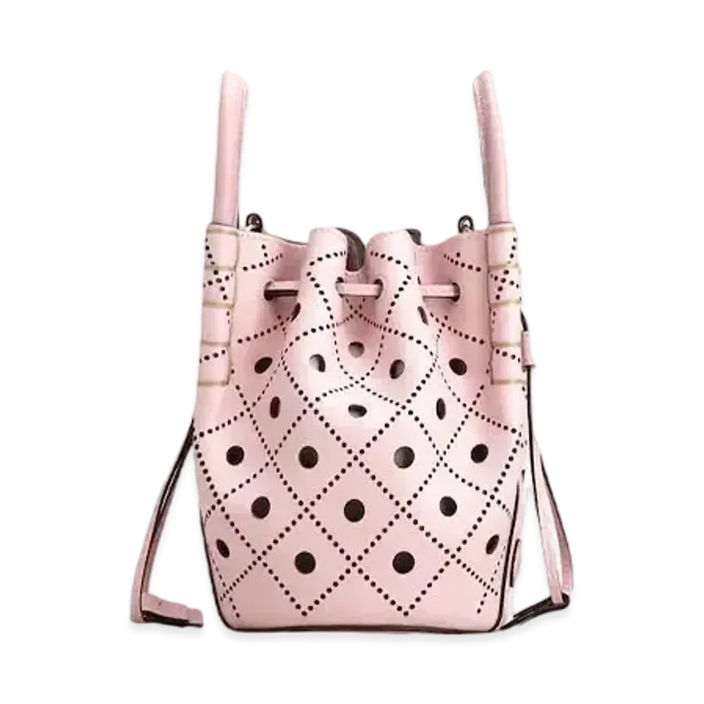 TOD'S Leather Bucket Bag Micro "Pink"