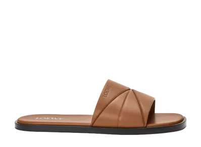 LOEWE Origami Slide in Soft Calfskin "Mocha"