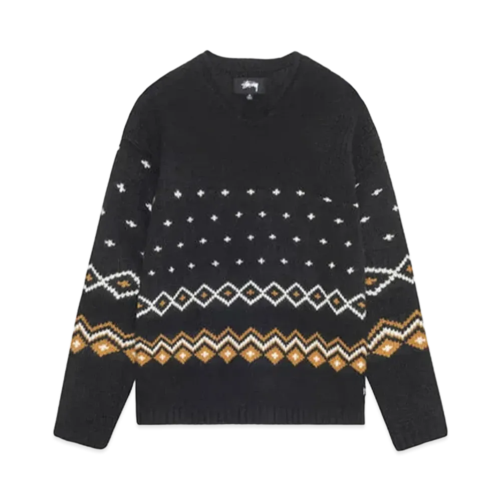 Stussy Roll Neck Fairisle Sweater "Charcoal"