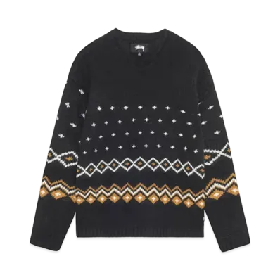 Stussy Roll Neck Fairisle Sweater "Charcoal"