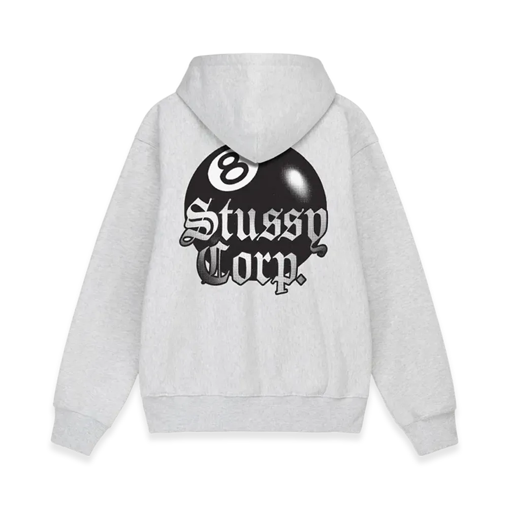 Stussy 8 Ball Corp Hoodie "Ash Heather"