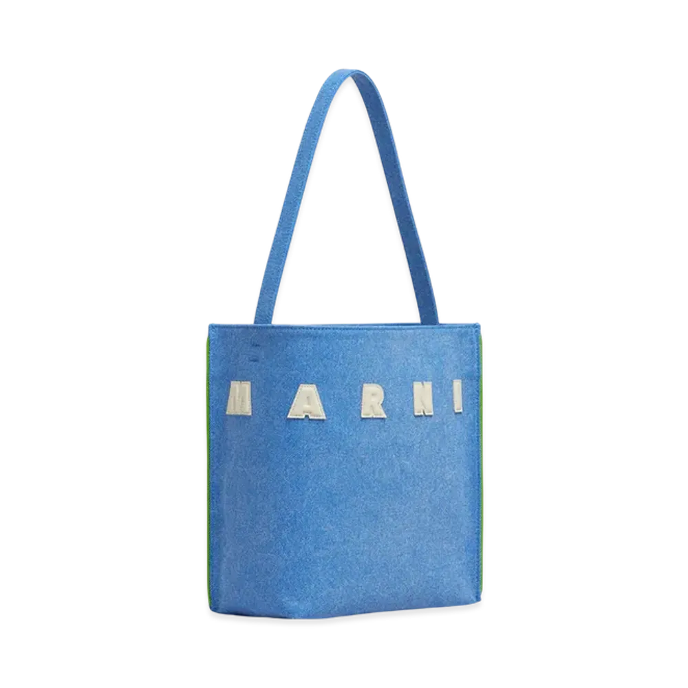 MARNI Denim Museo Small Hobo Bag "Cobalt"