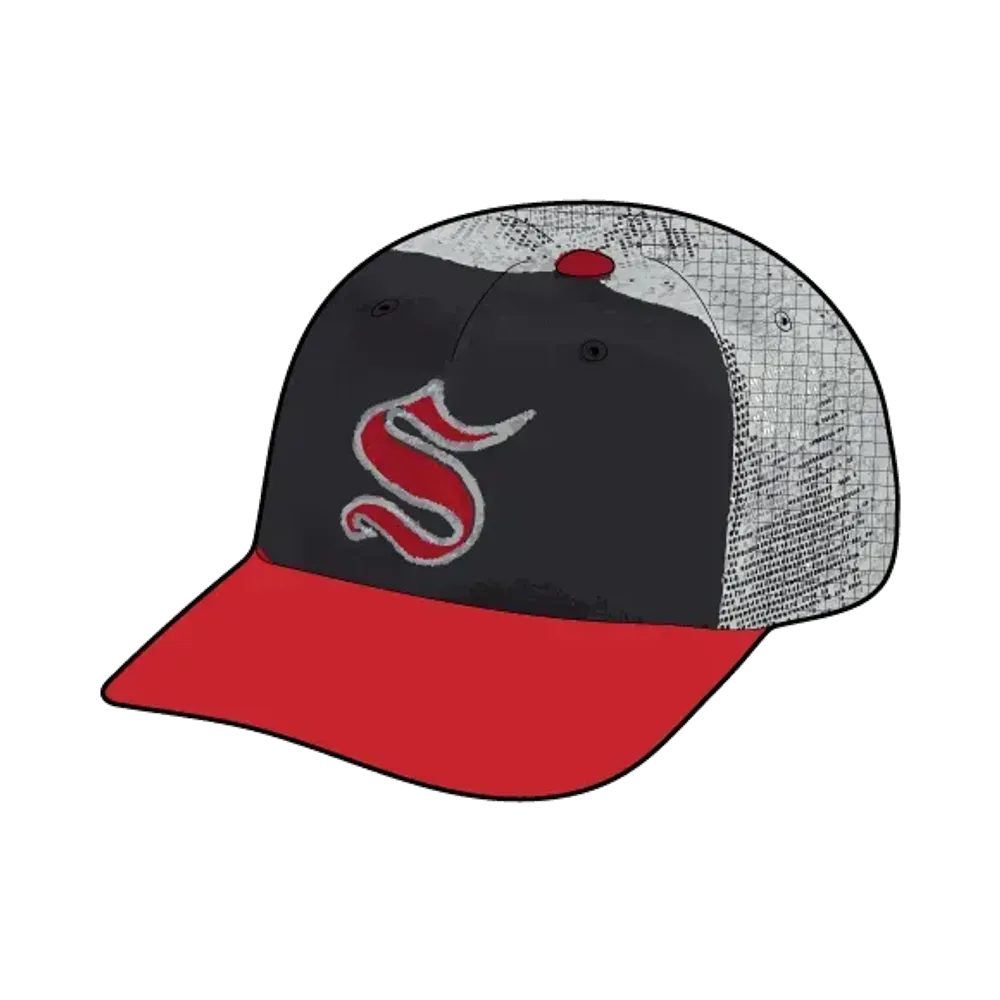 Supreme Contrast S Mesh Back 6-Panel "Red"