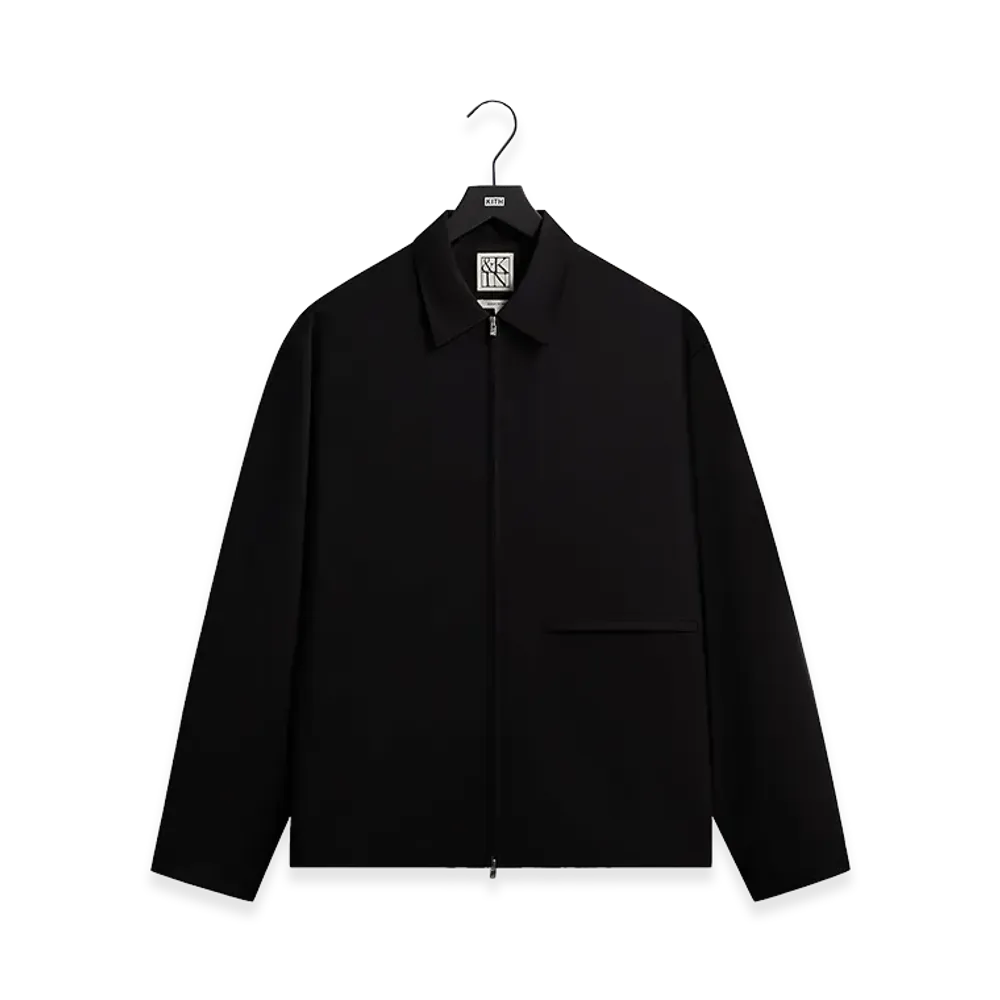 Kith &Kin for Kith Origins Long Sleeve Davenport Tropical Wool Shirt "Black"