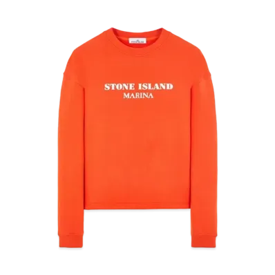 Stone Island 671X6 Marina Crew Neck Sweatshirt "Lobster Orange"
