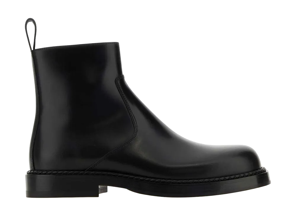 Bottega Veneta Women's Leather Strut Ankle Boots "Black"