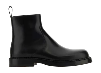 Bottega Veneta Women's Leather Strut Ankle Boots "Black"