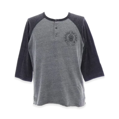 Chrome Hearts American Flag Henley Neck Raglan Sleeve T-Shirt "Dark Grey"