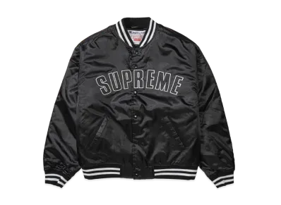 Supreme x Champion Satin Varsity Jacket "Black"
