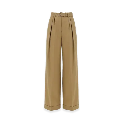 DRIES VAN NOTEN Women's Wide-Leg Pants With Belt "Beige"