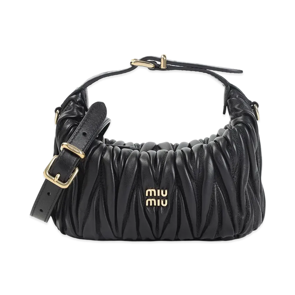MIU MIU Women's Leather Matelasse Handbag "Black"