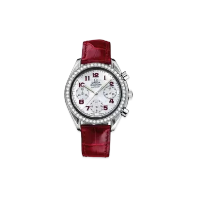 OMEGA Speedmaster Leather Strap 37MM "Stainless Steel/White/Red" 3815.79.40