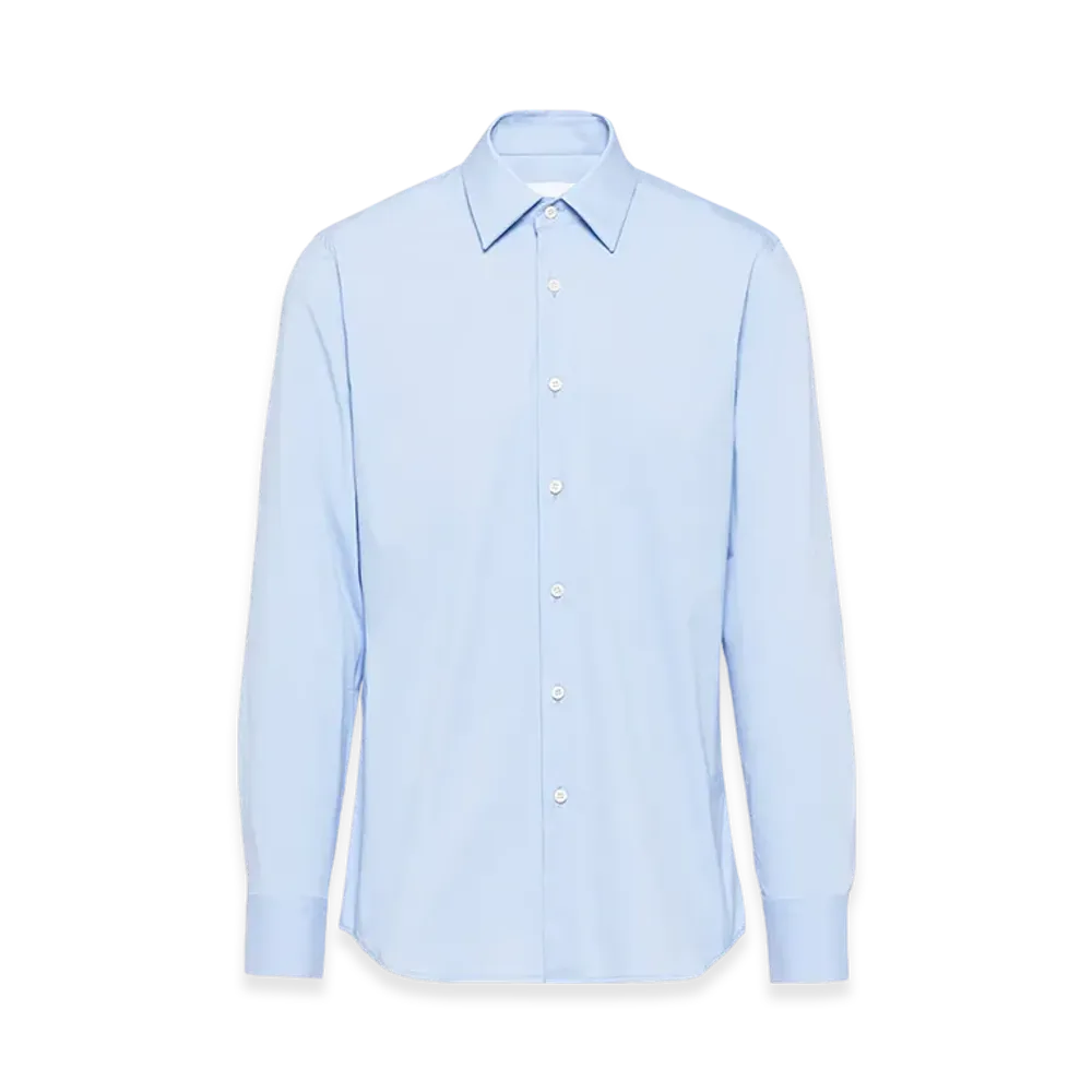 PRADA Stretch Cotton Shirt "Sky Blue"