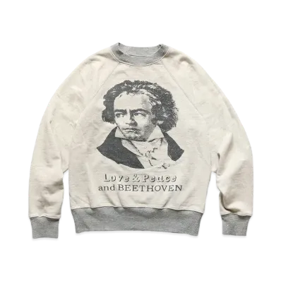 KAPITAL TOP BURNT LAGRANGE CREW SWEAT (LOVE & PEACE) "Quinity"