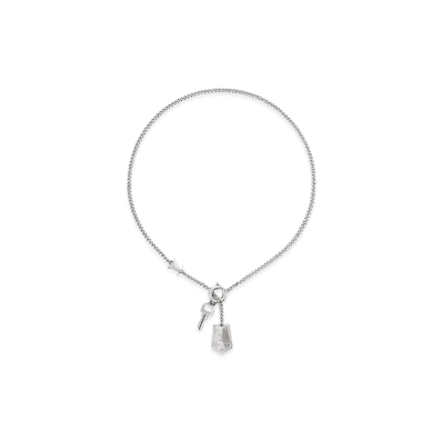 Louis Vuitton Necklace LV Tag "Silver"