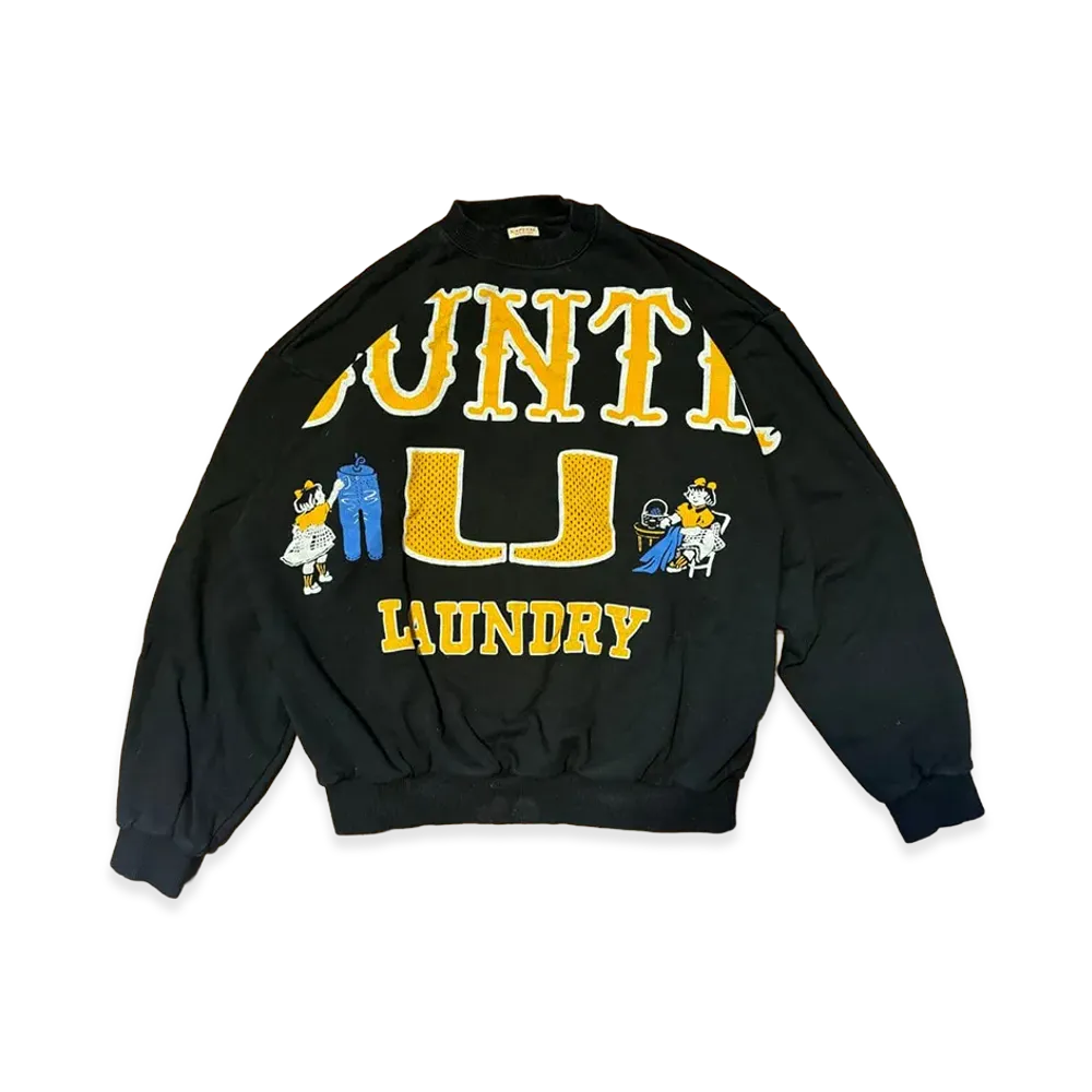 KAPITAL 30/- Fleece Big Sweatshirt (BIG KOUNTRY) "Black"
