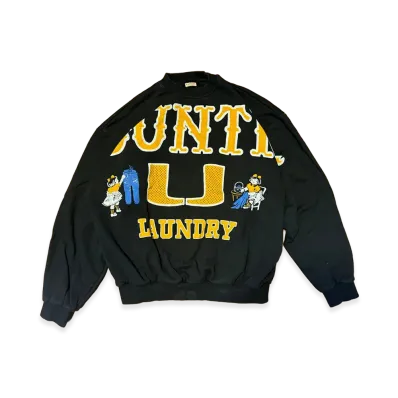 KAPITAL 30/- Fleece Big Sweatshirt (BIG KOUNTRY) "Black"