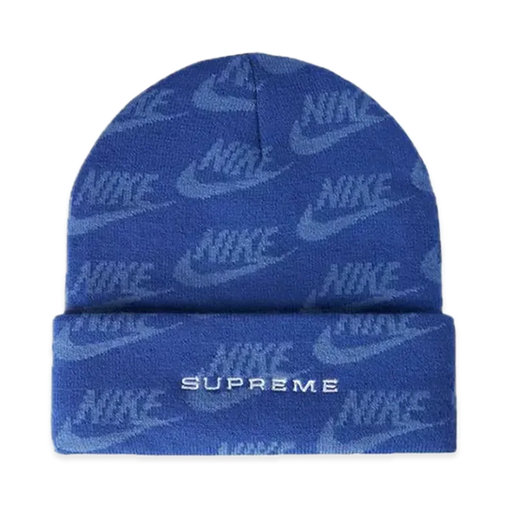 Supreme x Nike Jacquard Logos Beanie "Blue"