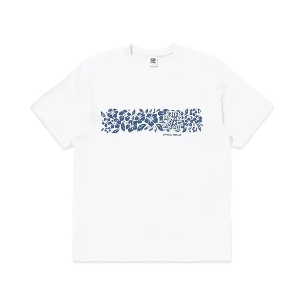 Black Eye Patch Hibiscus Tee "White"