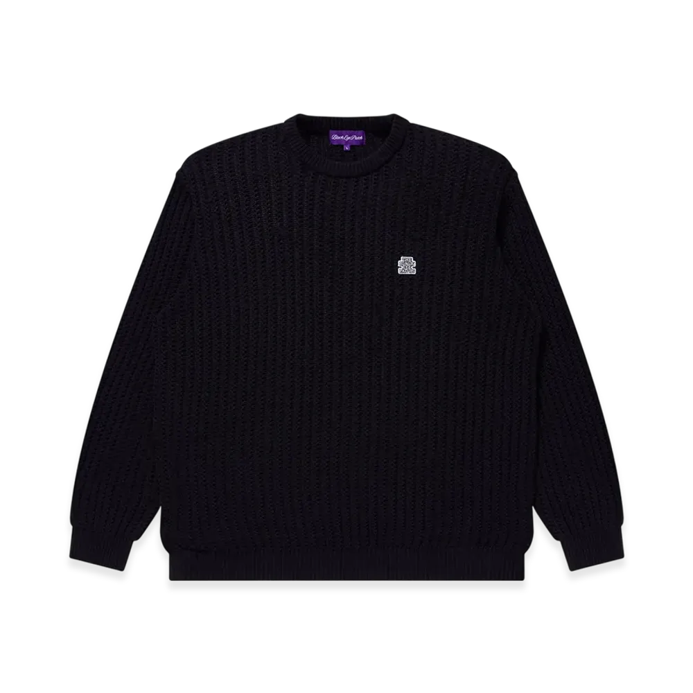 BlackEyePatch OG Label Waffle Knitted Crew "Black"