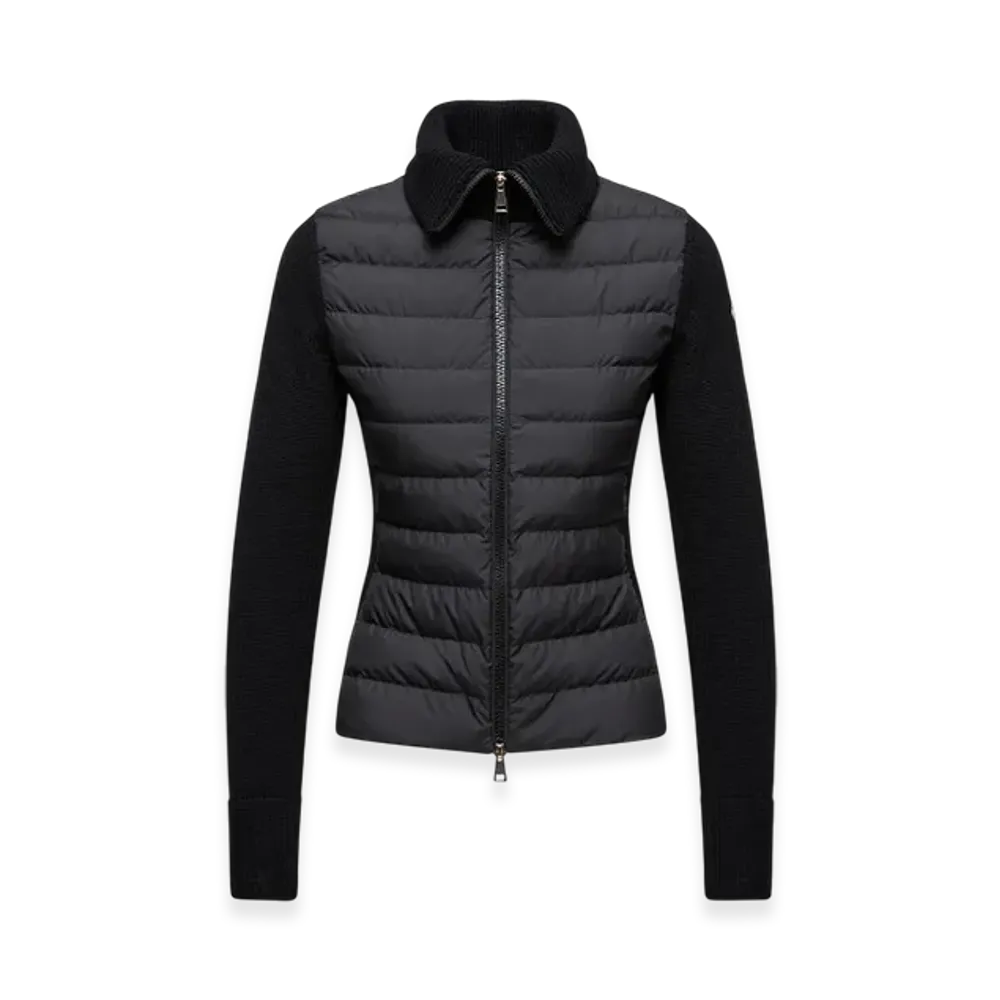 MONCLER Padded Wool Zip-Up Cardigan "Black"