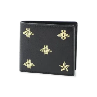 GUCCI Bee and Star Coin Wallet "Black"