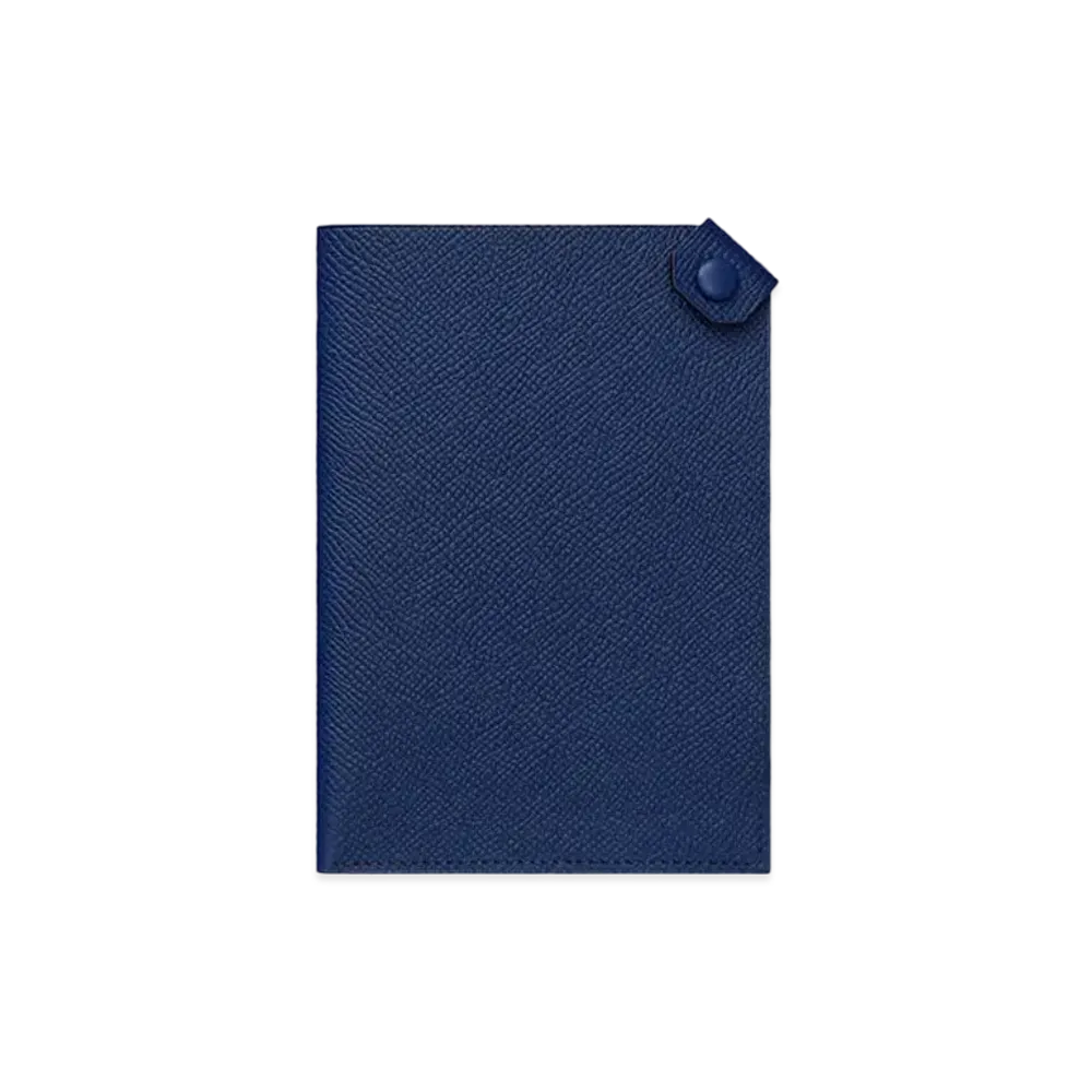 Hermes Tarmac Passport Holder "Blue Saphire"