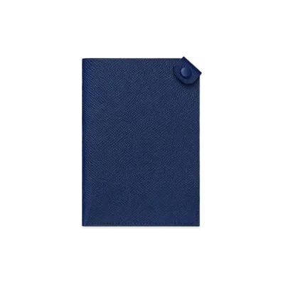 Hermes Tarmac Passport Holder "Blue Saphire"