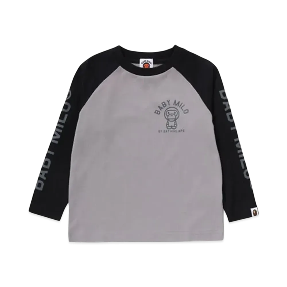A BATHING APE Baby Milo Raglan Ls Tee "Black"