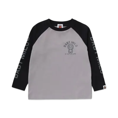 A BATHING APE Baby Milo Raglan Ls Tee "Black"