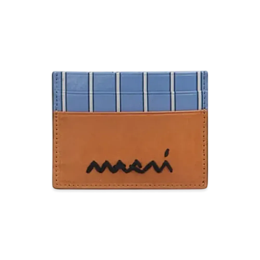 Marni Striped Leather Cardholder "Opal"