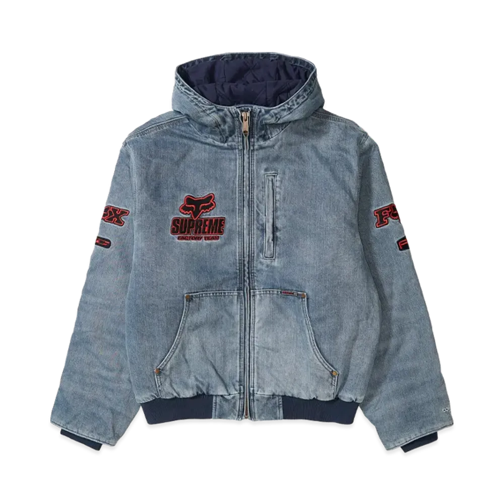 Supreme x Fox Racing Hooded Work Jacket "Denim"