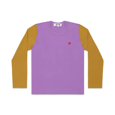 PLAY COMME des GARCONS Red Heart Coloured L/S T-Shirt Ladies "Purple/Olive"