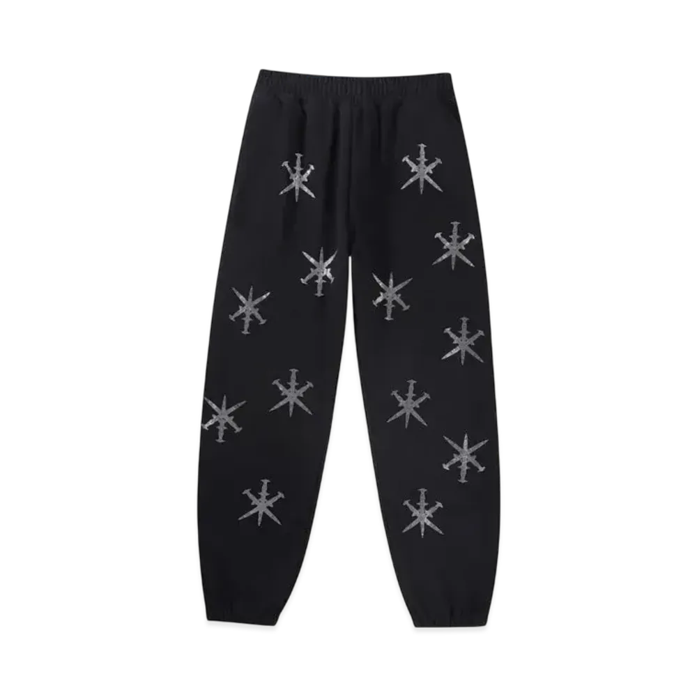 Unknown London Dagger Rhinestone Joggers "Black"