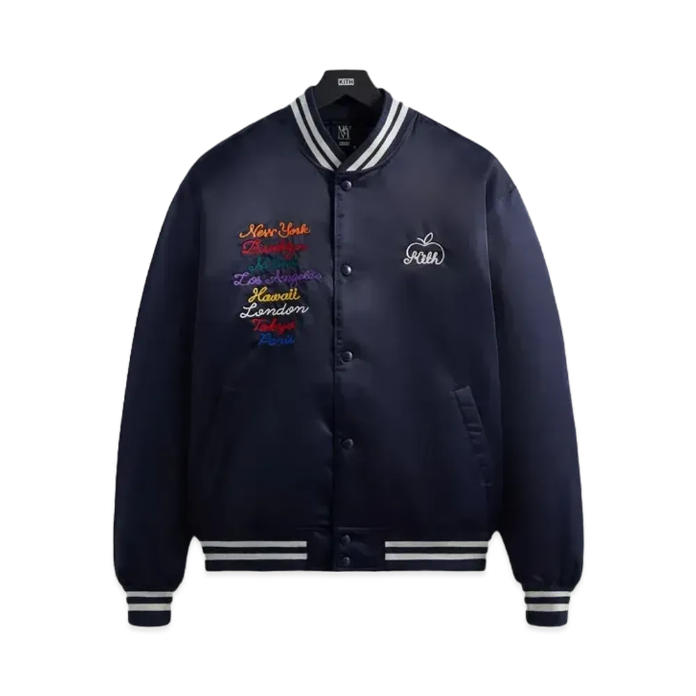 Kith New York to the World Satin Bomber Jacket "Nocturnal"