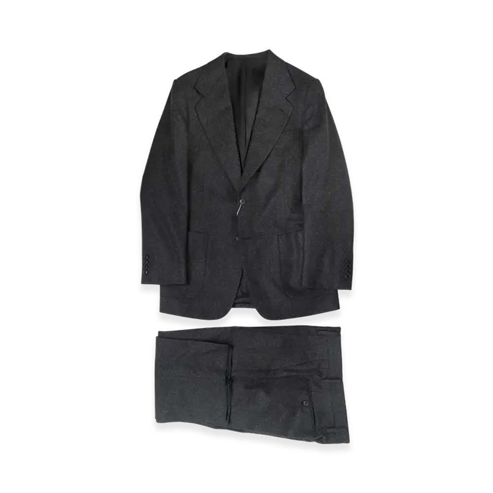 COMOLI Wool Flannel Suit "Charcoal"