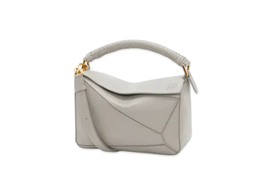 LOEWE Small Puzzle Bag in Smooth Calfskin "Shell Grey"