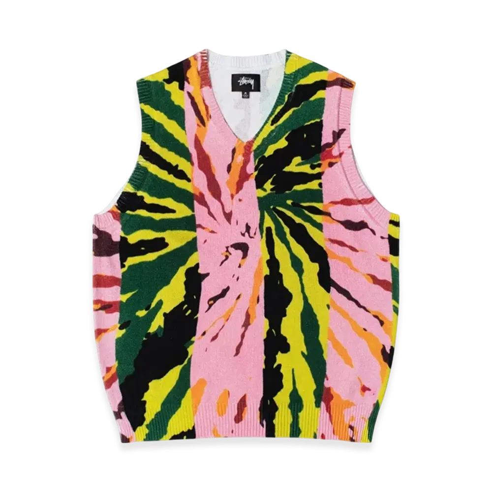 Stussy Printed Sweater Vest "Pink"
