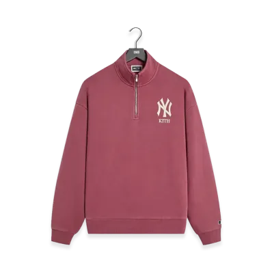 Kith x The New York Yankees Vintage Nelson Quarter Zip "Garnet"