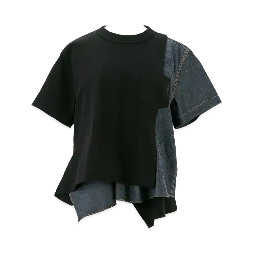 sacai Dungaree x Cotton Jersey T-Shirt "Black/Indigo"