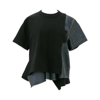 sacai Dungaree x Cotton Jersey T-Shirt "Black/Indigo"