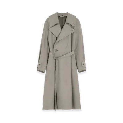 LEMAIRE Women's Double-Breasted Trench Coat "Dove"