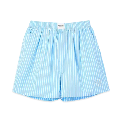X-Girl Women's Striped Rhinestone Shorts "Light Blue"